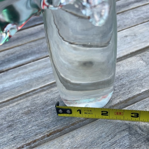 Beautiful Blown Heavy Free Standing Glass Spiral Christmas Tree Clear Red Green - Picture 6 of 6